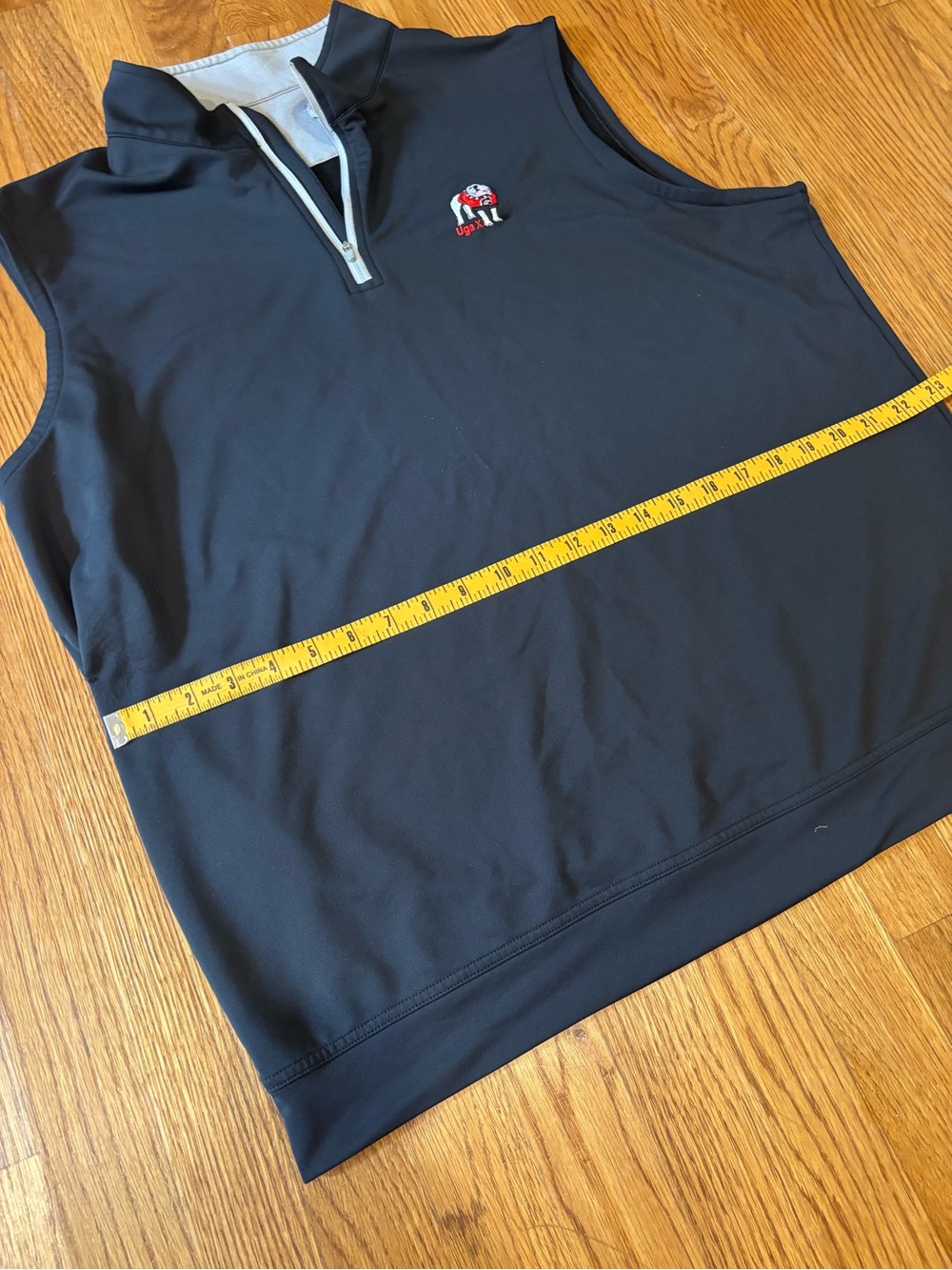Peter Millar University of Georgia  Quarter-Zip Pullover Vest with Uga X logo